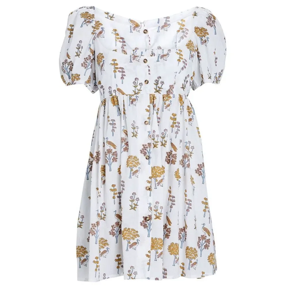 Ciao Lucia Diana Meadow Block Floral Print Mini Dress Size Small Cottage Boho - Picture 10 of 10